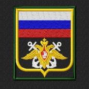 Орел с флагом ВМФ (Черный габардин, Желтый кант)