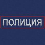 Табличка спина Полиция 265х75 2цв металлизированный (Темно-синий габардин)