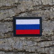 Флаг Триколор 60х40 Россия (Черный габардин, Черный кант)