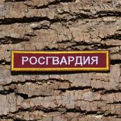 Табличка Росгвардия 125х25 2цв (Бордовый габардин, Желтый кант)