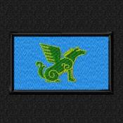 Герб Кумыков 75х45 (Черный габардин, Черный кант)
