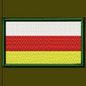 Флаг Триколор 75х45 Осетия (Оливковый габардин, Темно-зеленый кант)