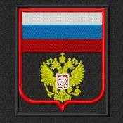 Орел с флагом общий (Черный габардин, Красный кант)
