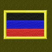 Флаг Триколор 60х40 ДНР (Оливковый габардин, Желтый кант)