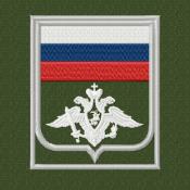 Орел с флагом Сухопутный белый (Оливковый габардин, Серебряный кант)