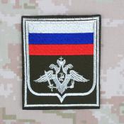 Орел с флагом Сухопутный серебряный (Оливковый габардин, Серебряный кант)