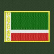Флаг Чечня 140х100 (Оливковый габардин, Желтый кант)