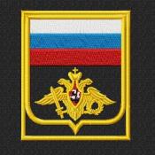 Орел с флагом МО желтый (Черный габардин,Желтый кант)