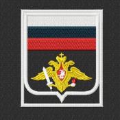 Орел с флагом сухопутный канты одного цвета белые (Черный габардин)