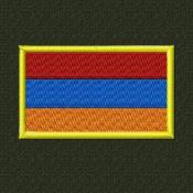 Флаг Триколор 75х45 Армения (Оливковый габардин, Желтый кант)