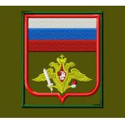 Орел с флагом Сухопутный золото (Оливковый габардин, Красный кант)