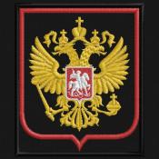 Герб Орел России 85x100 (Черный габардин, Красный кант)