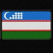 Флаг Узбекистан 75х45 круглые края (Черный габардин)