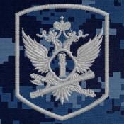 ФССП Орел пятиугольный щит 67х83 1цв серый (Синяя точка)