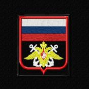 Орел с флагом ВМФ (Черный габардин, Красный кант)