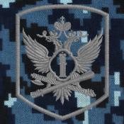 ФССП Орел пятиугольный щит 67х83 1цв серый (Синяя цифра)