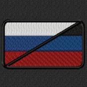 Флаг Триколор 75х45 с круглыми краями Россия и ДНР (Черный габардин)