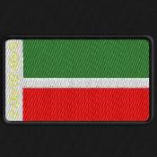 Флаг Чечня 75х45 круглые края (Черный габардин)