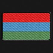 Флаг Триколор 75х45 круглые края Карелия (Черный габардин)